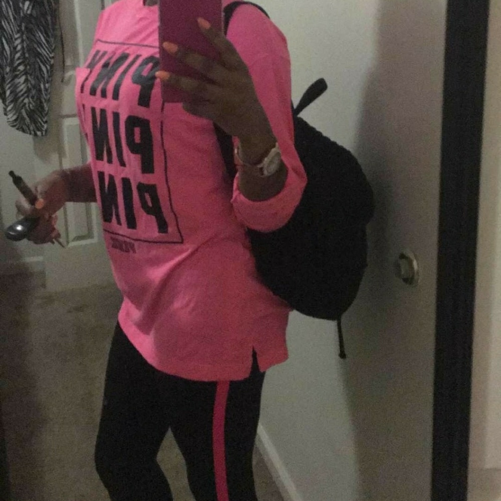 Pink over sized long sleeve tee and leggings